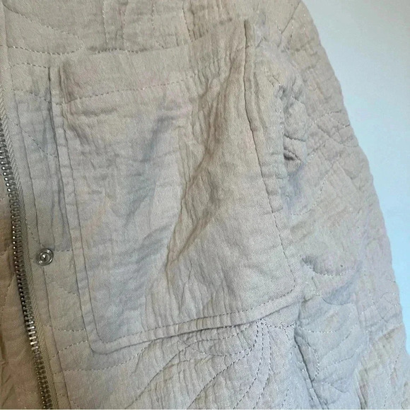 7 For All Mankind beige cotton quilted cropped  jacket - Picture 5 of 7